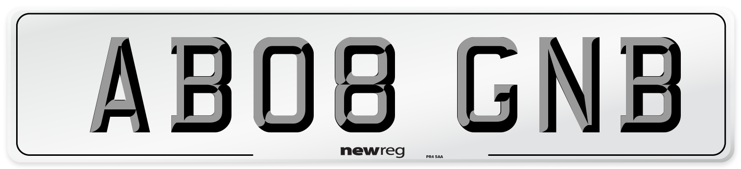 AB08 GNB Number Plate from New Reg